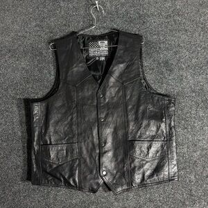Harley Owners Group Chicago Leather Vest Men’s 48 L Biker Patch VTG